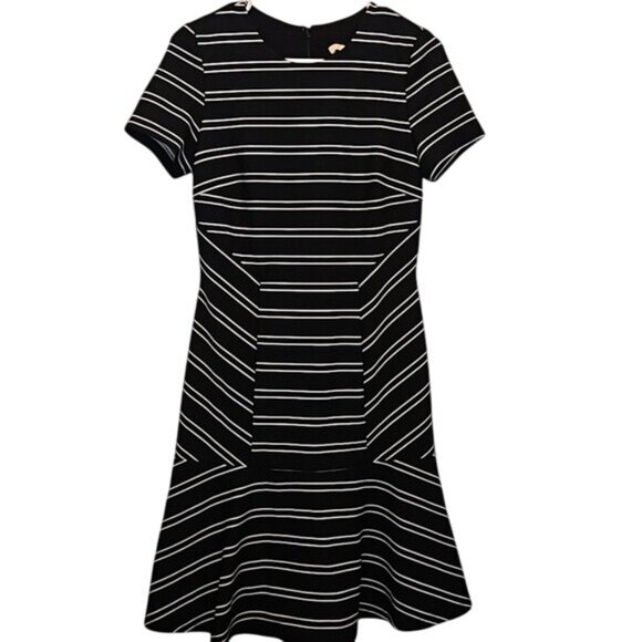 Anthropologie Hutch Eleanor Black & White Striped Shift Dress Size Small Career - Picture 2 of 13
